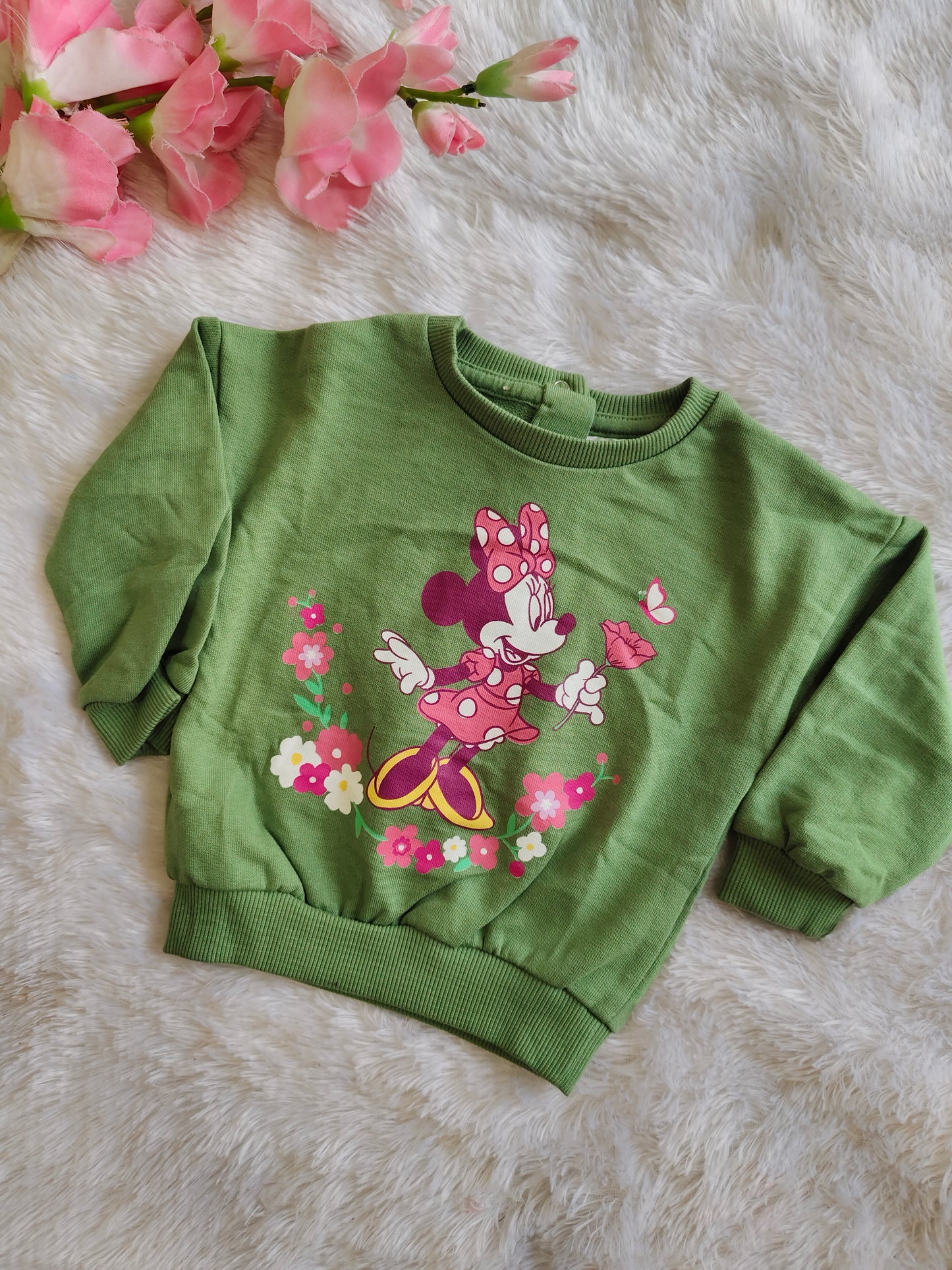 Olive Green Minnie Mouse Sweatshirt