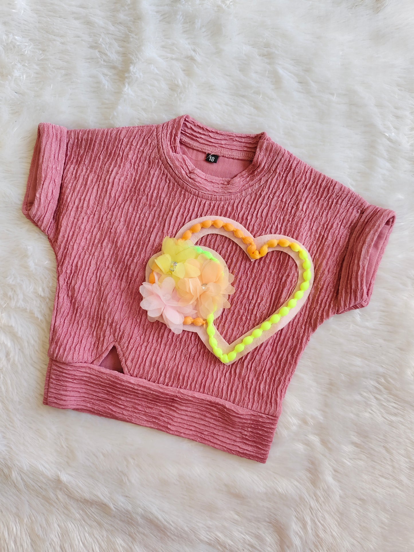 Charming Kids' Heart-Design Tops