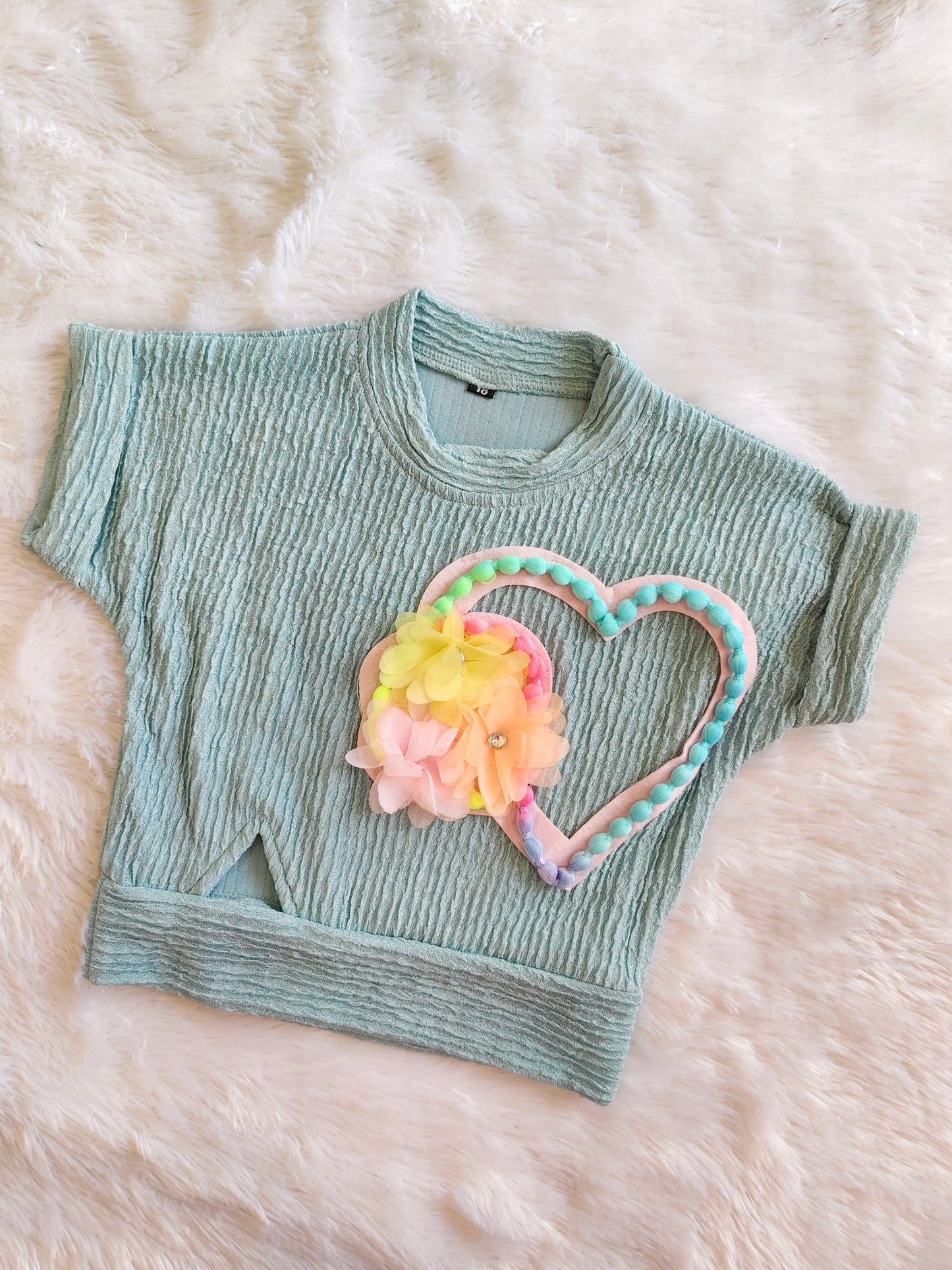 Lovely Heart-Patterned Kids' Tops