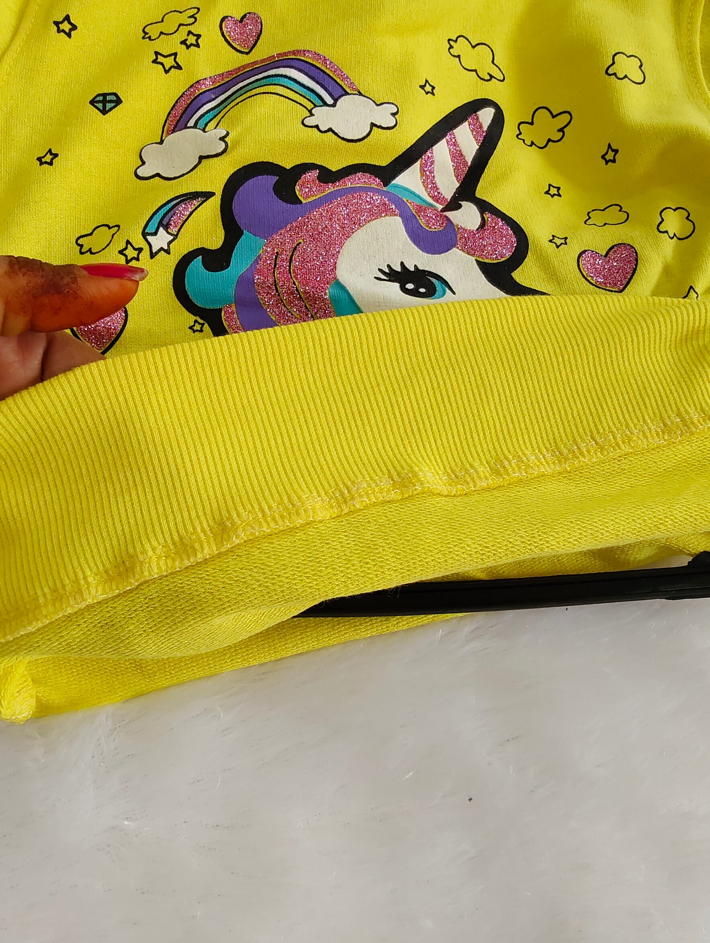 Micky and Unicorn cords non-fleece loopknit fabric