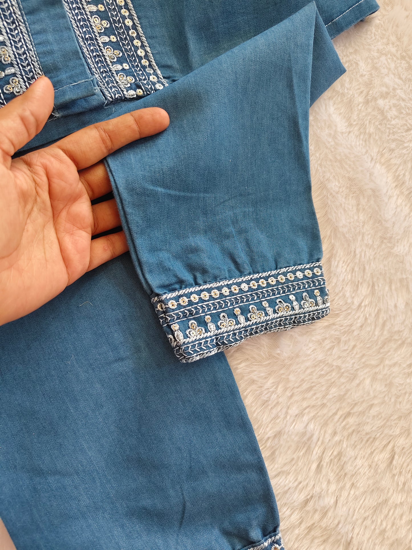 Classy denim cord set