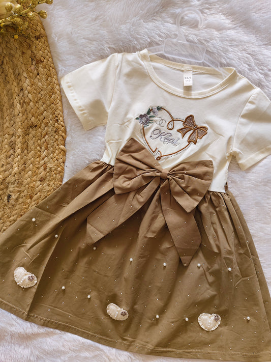 Bow kitty charm partywear frock