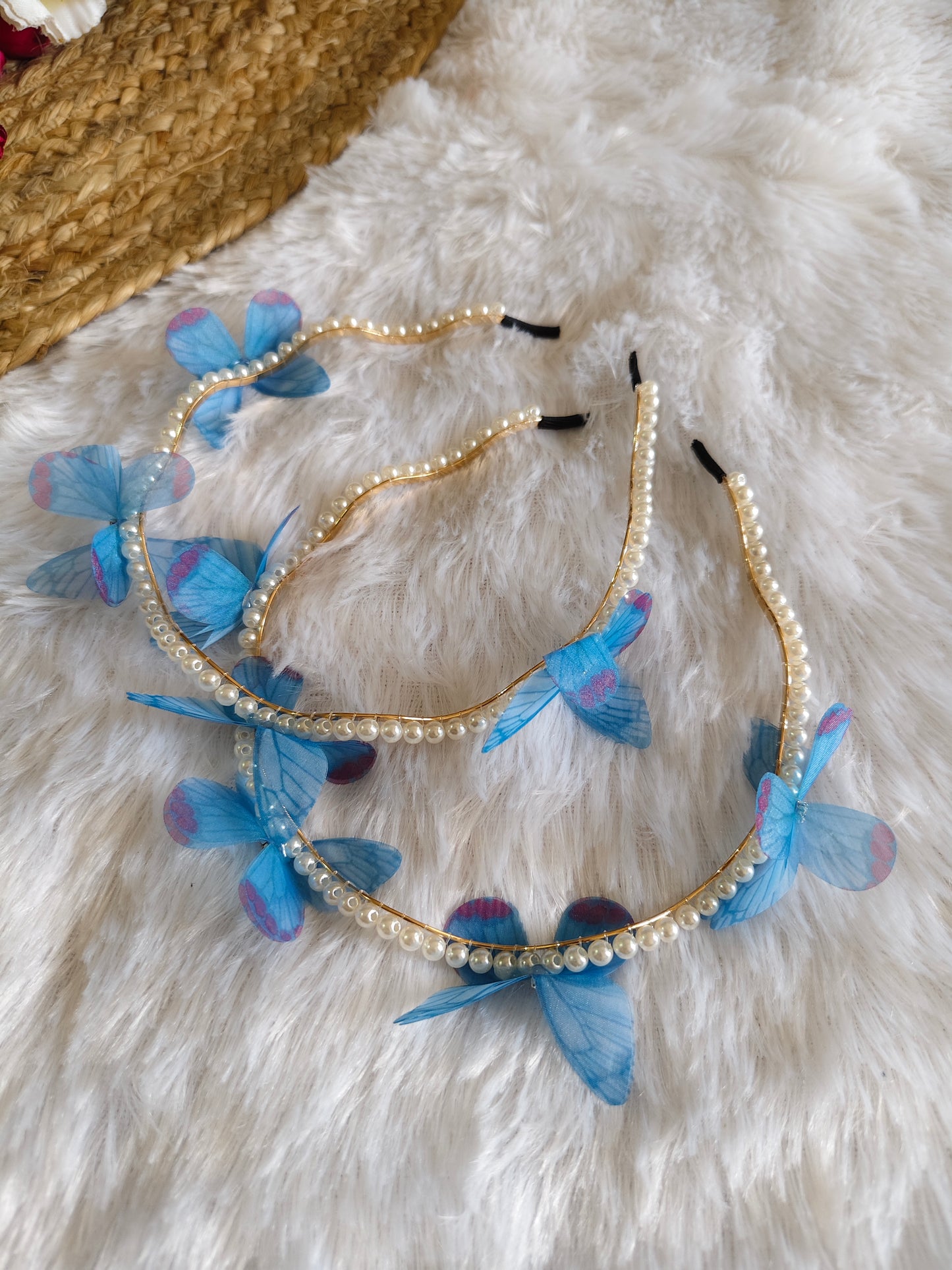 Rainbow Pearl butterfly Headband