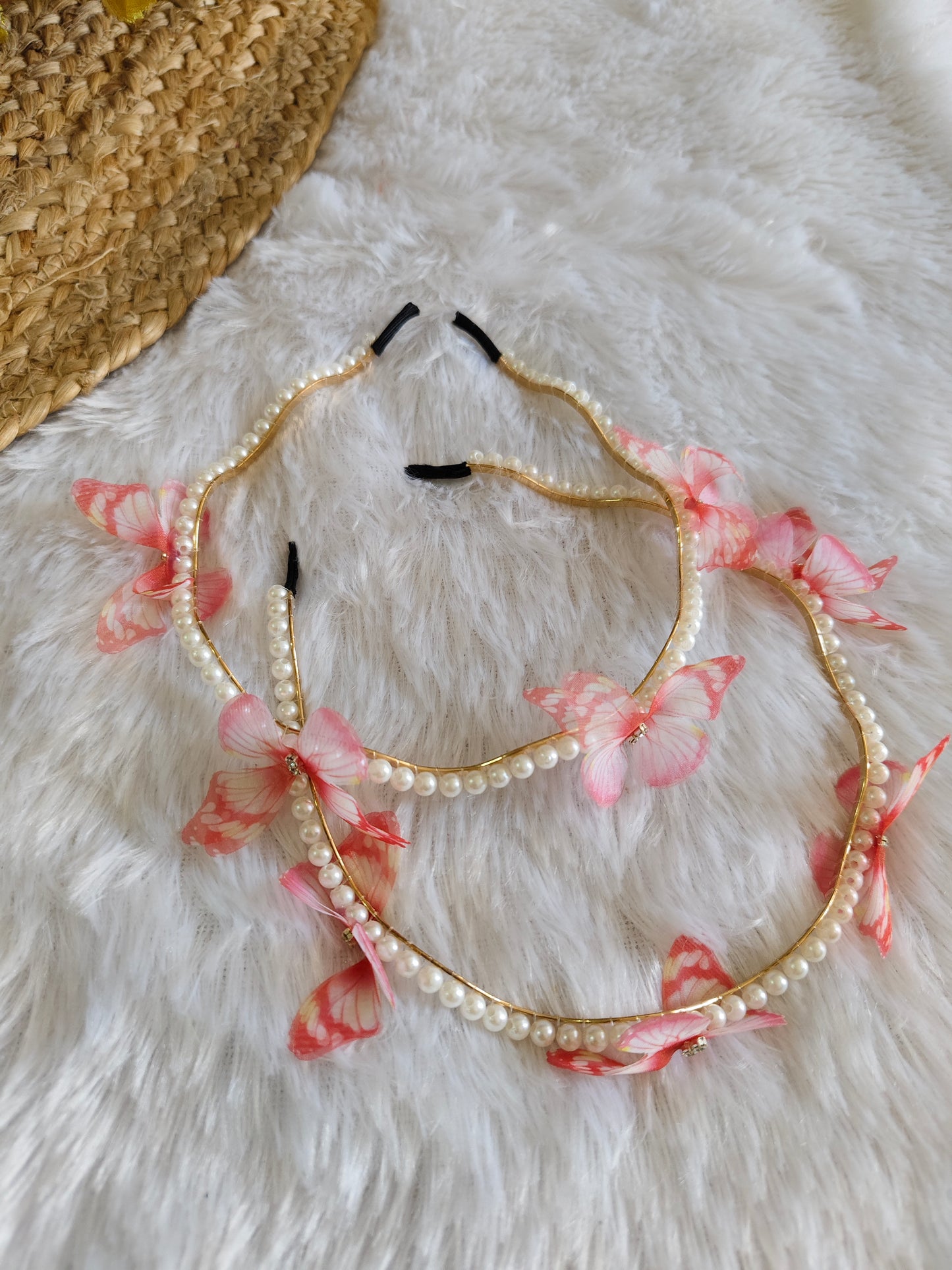 Rainbow Pearl butterfly Headband