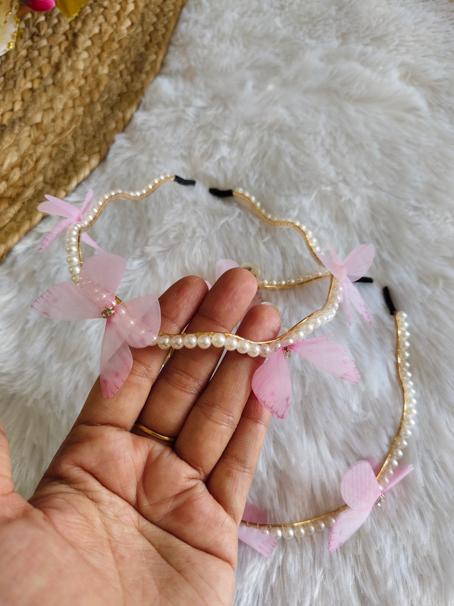 Rainbow Pearl butterfly Headband