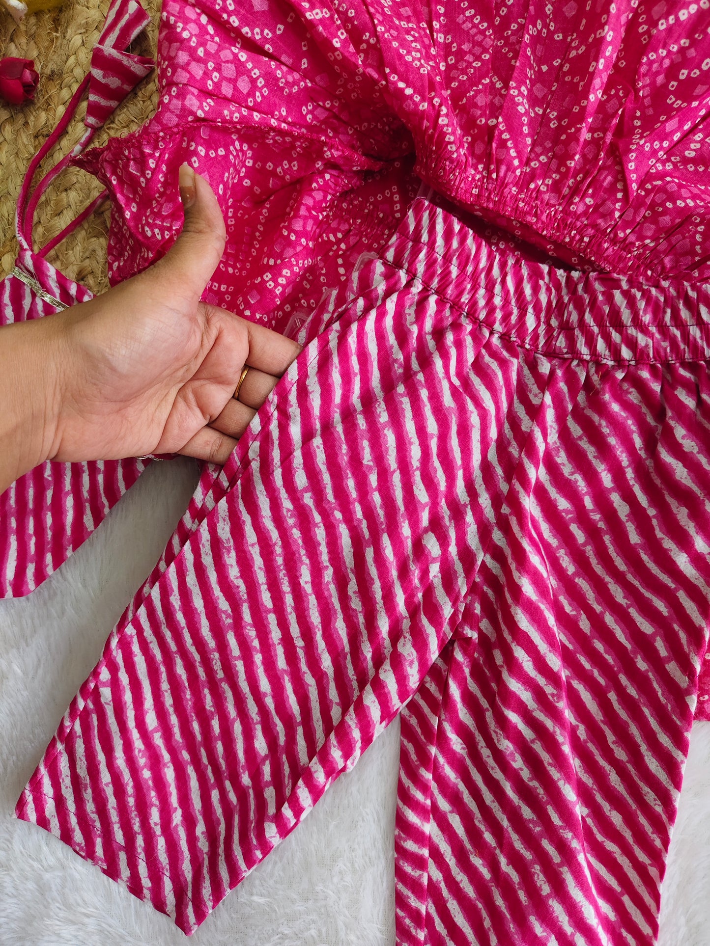 Rani Bandhani Peplum Set
