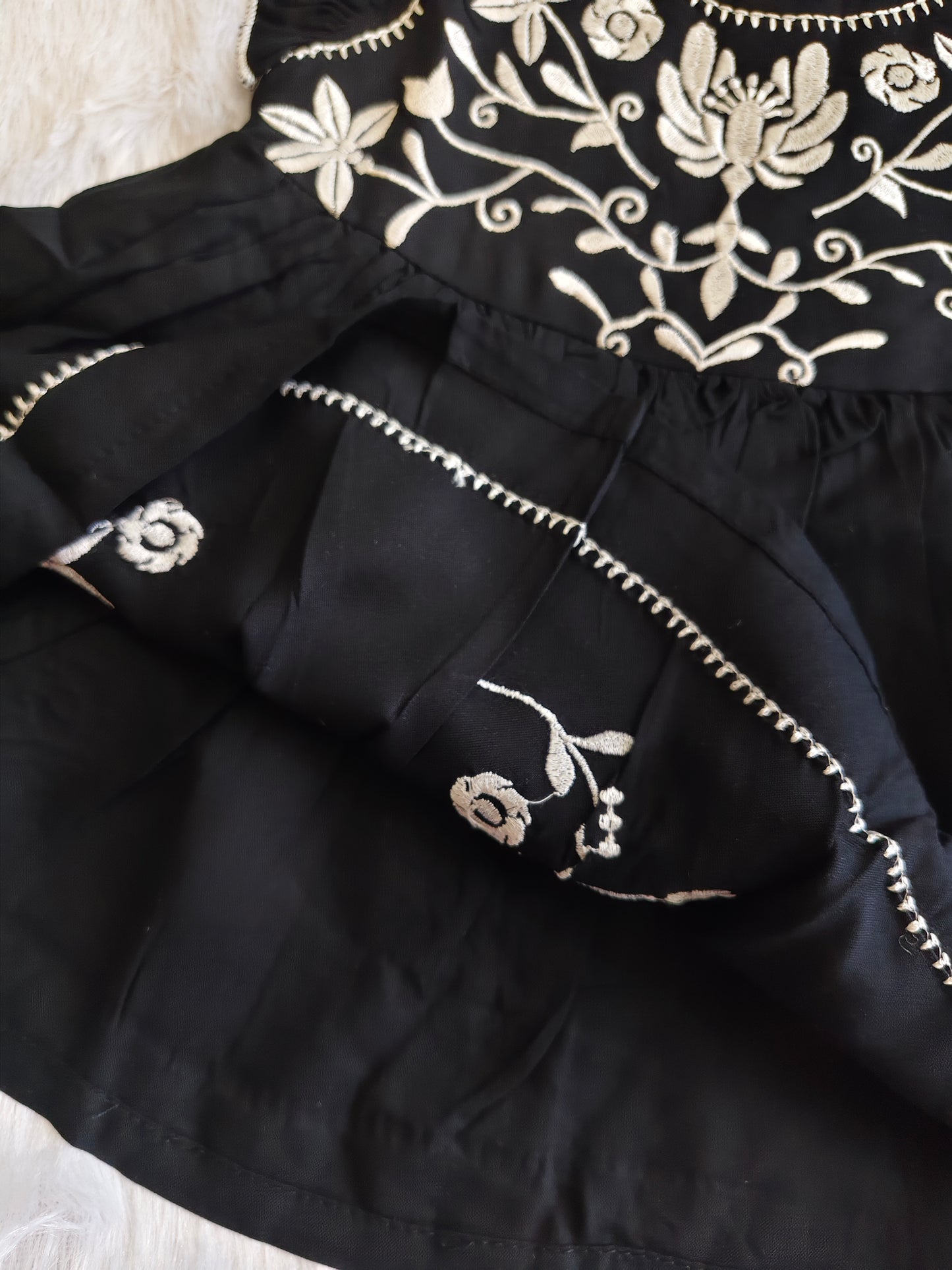 Elegant black petal frock