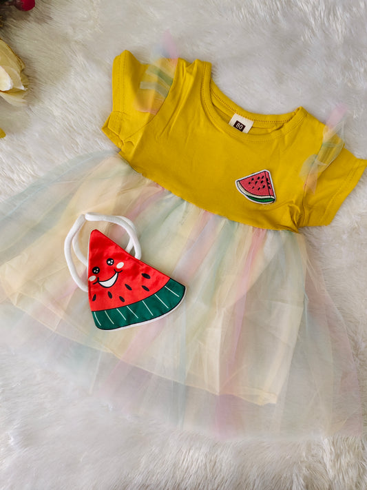 Watermelon and pinaple Frock