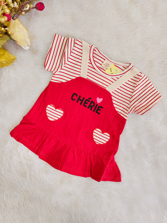 Red heart and flower frock