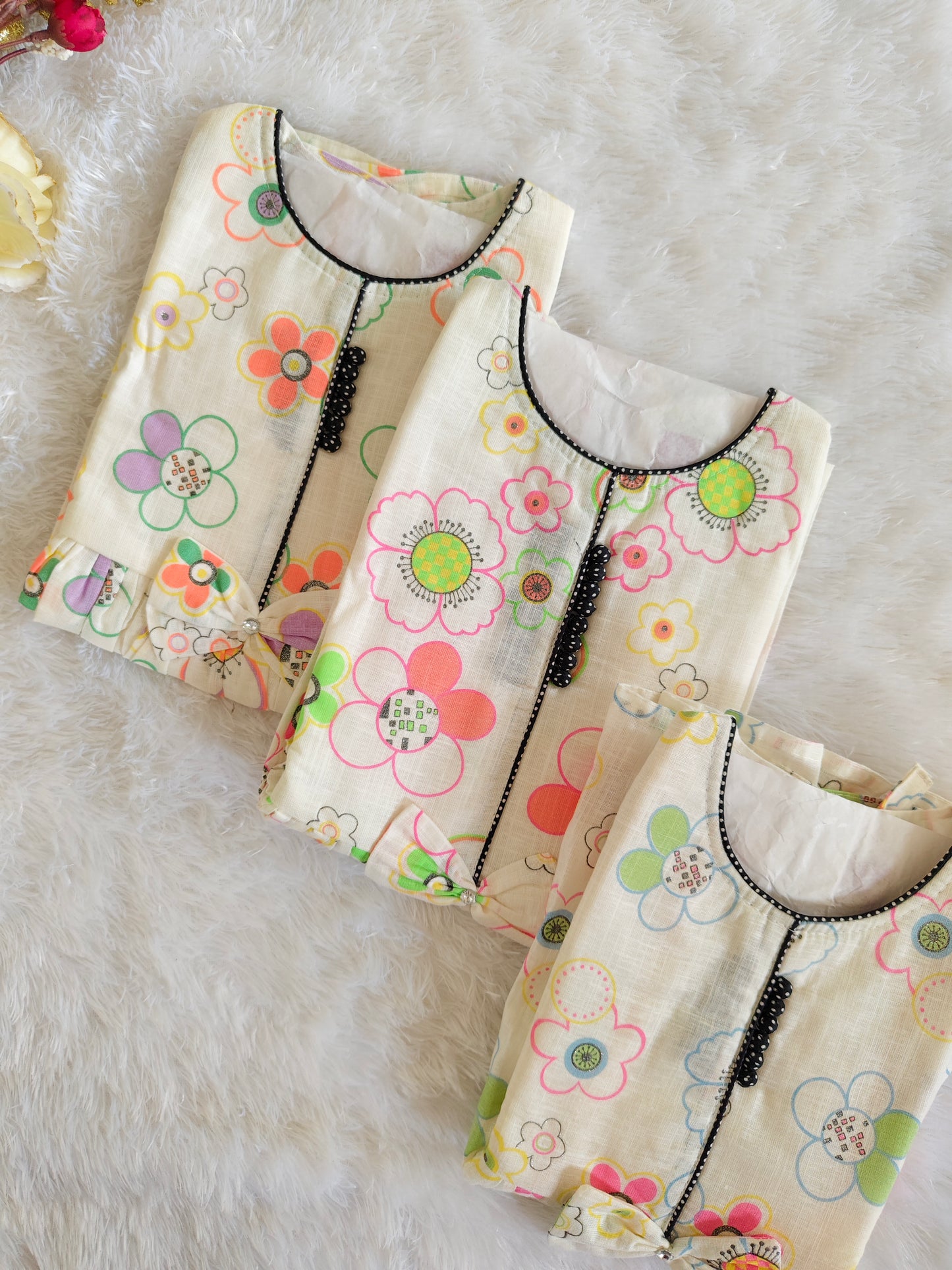 Flower Frock ( 3 different colours of flowers random colour will be coming)