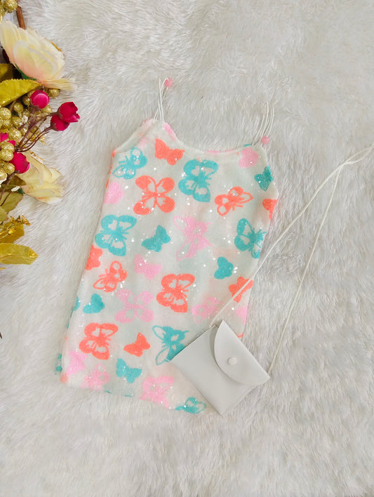 Dress with sling bag