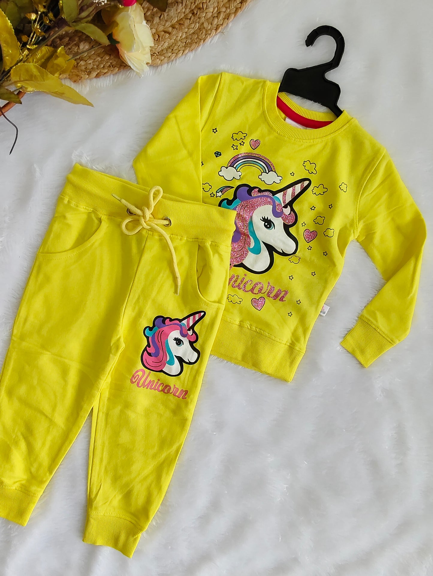 Micky and Unicorn cords non-fleece loopknit fabric