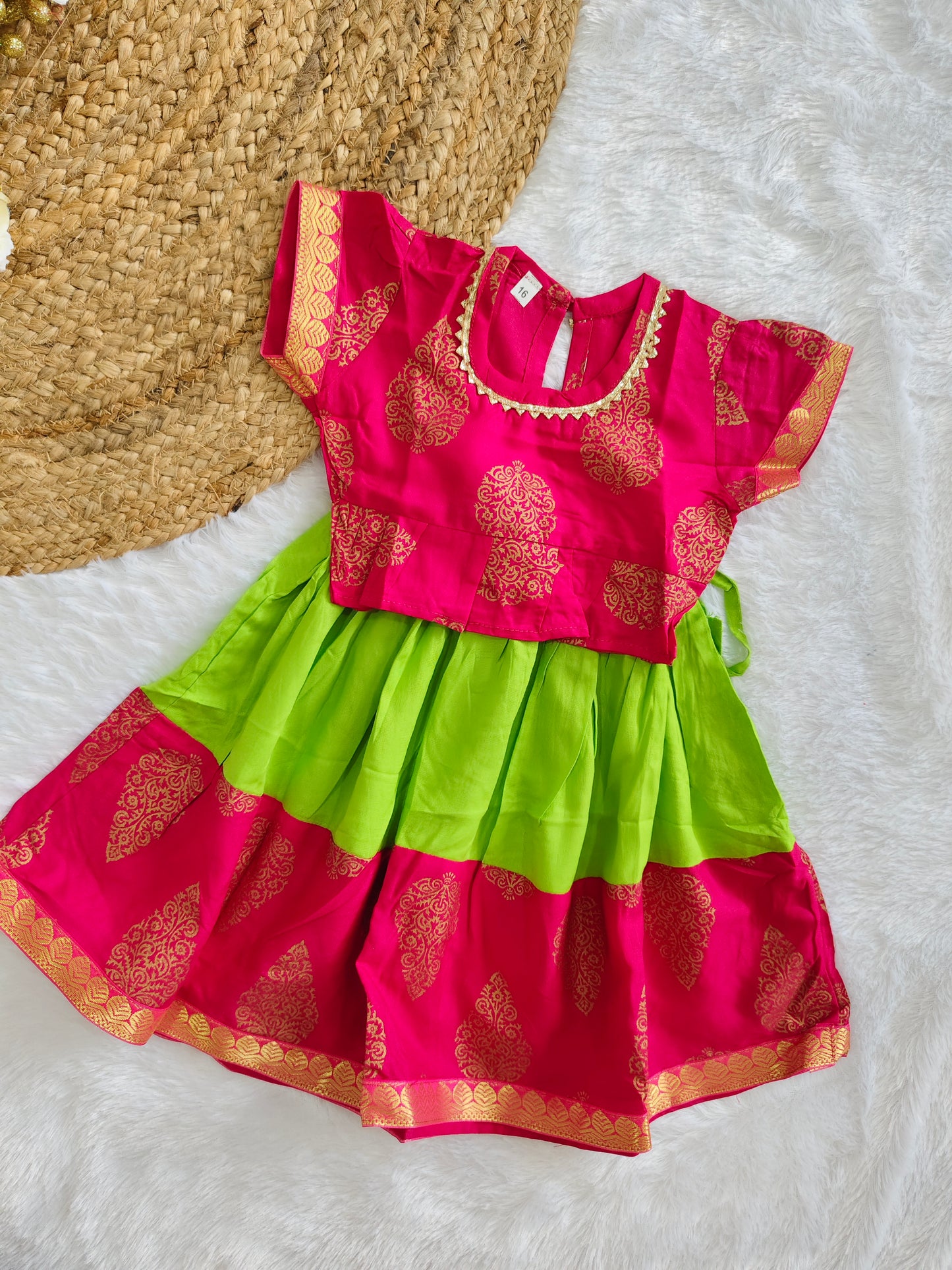Parrot pop ethnic dress