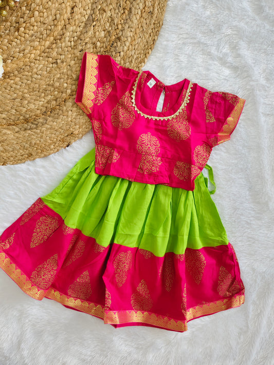 Parrot pop ethnic dress