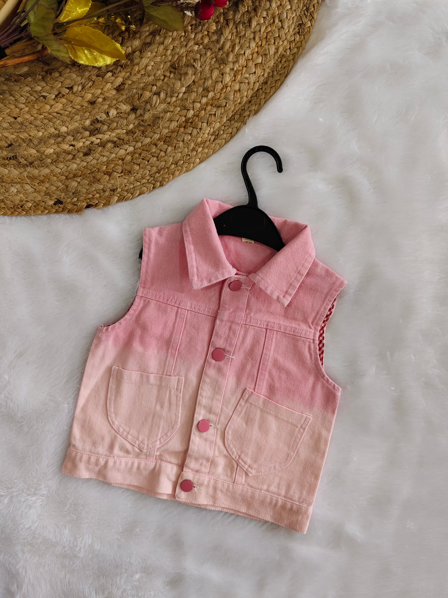 Denim jacket with bow design