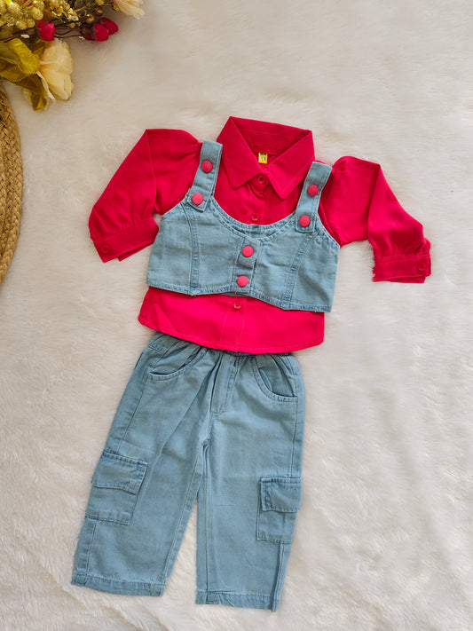 Blush denim set