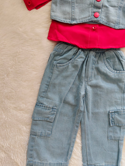 Blush denim set