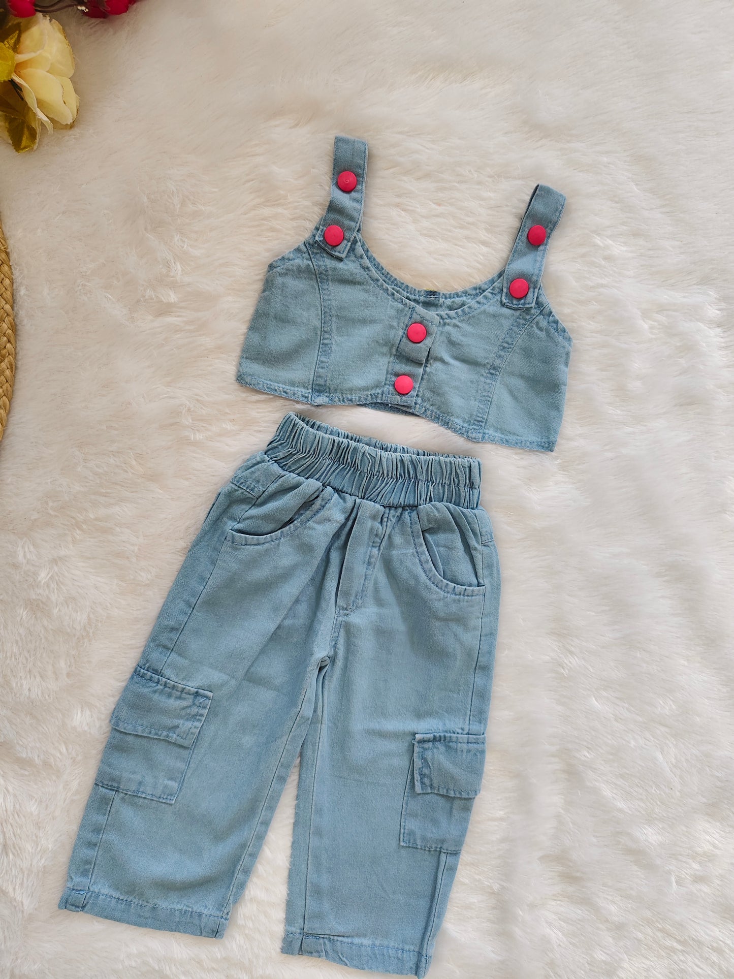 Blush denim set