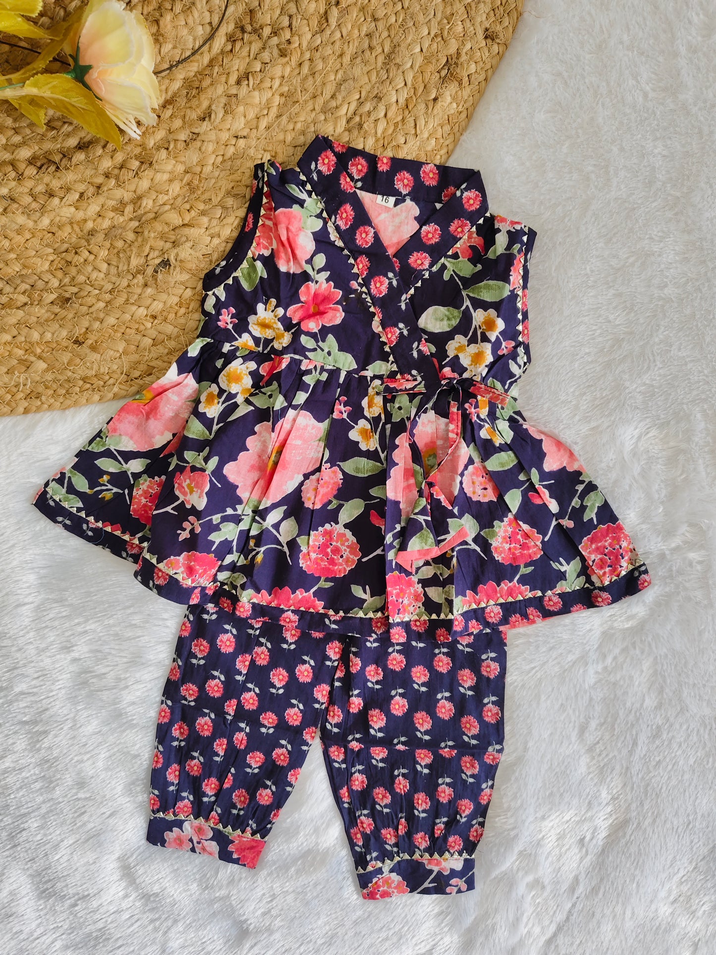 Pink blossom peplum set