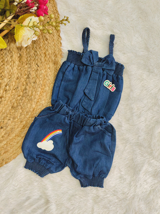 Rainbow denim cord set