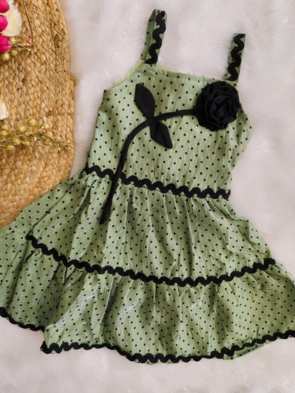 Olive polka frock