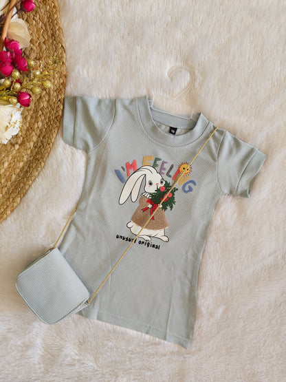 Tshirt dress with sling bag