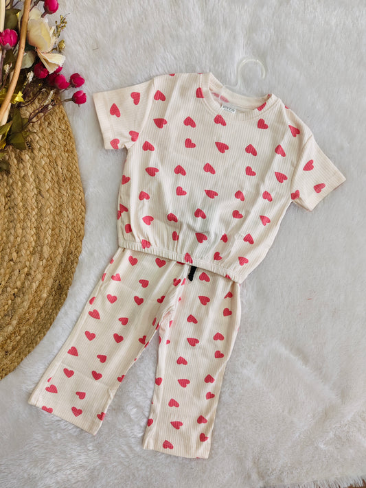 Heart polka & unicorn lounge set