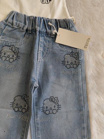Hello kitty breeze denim set pink