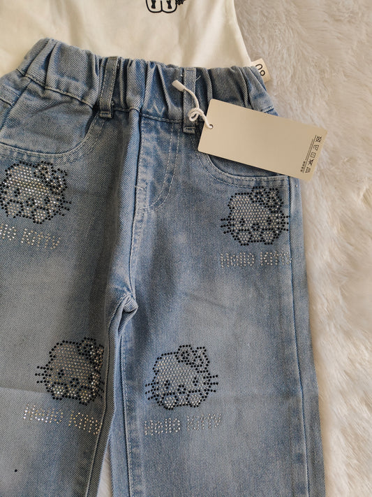 Hello kitty breeze denim set pink