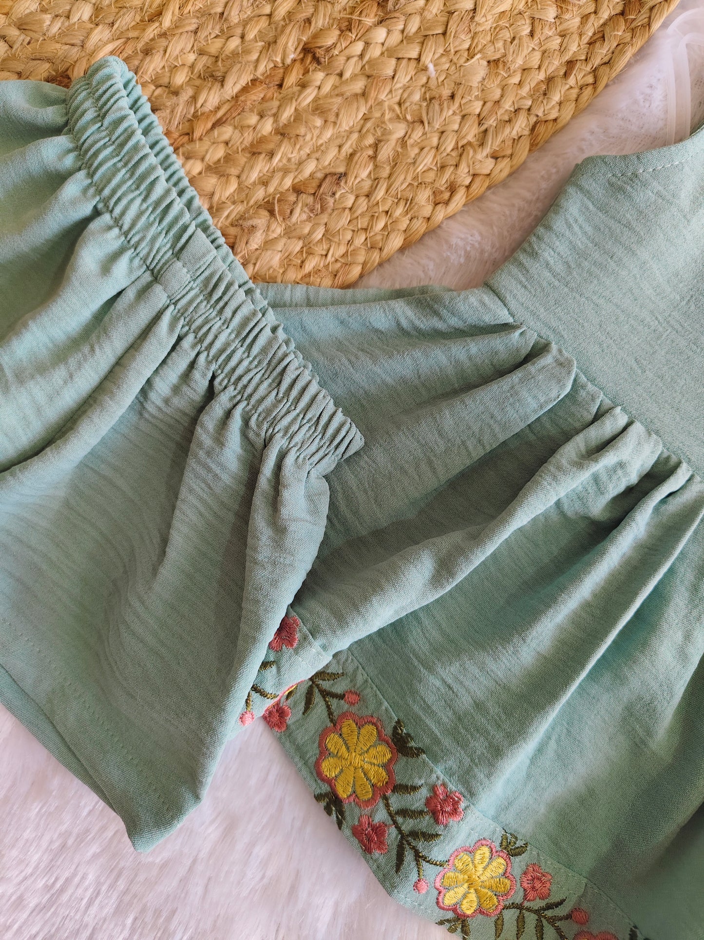 Peachy Garden Charm frock with (shorts)