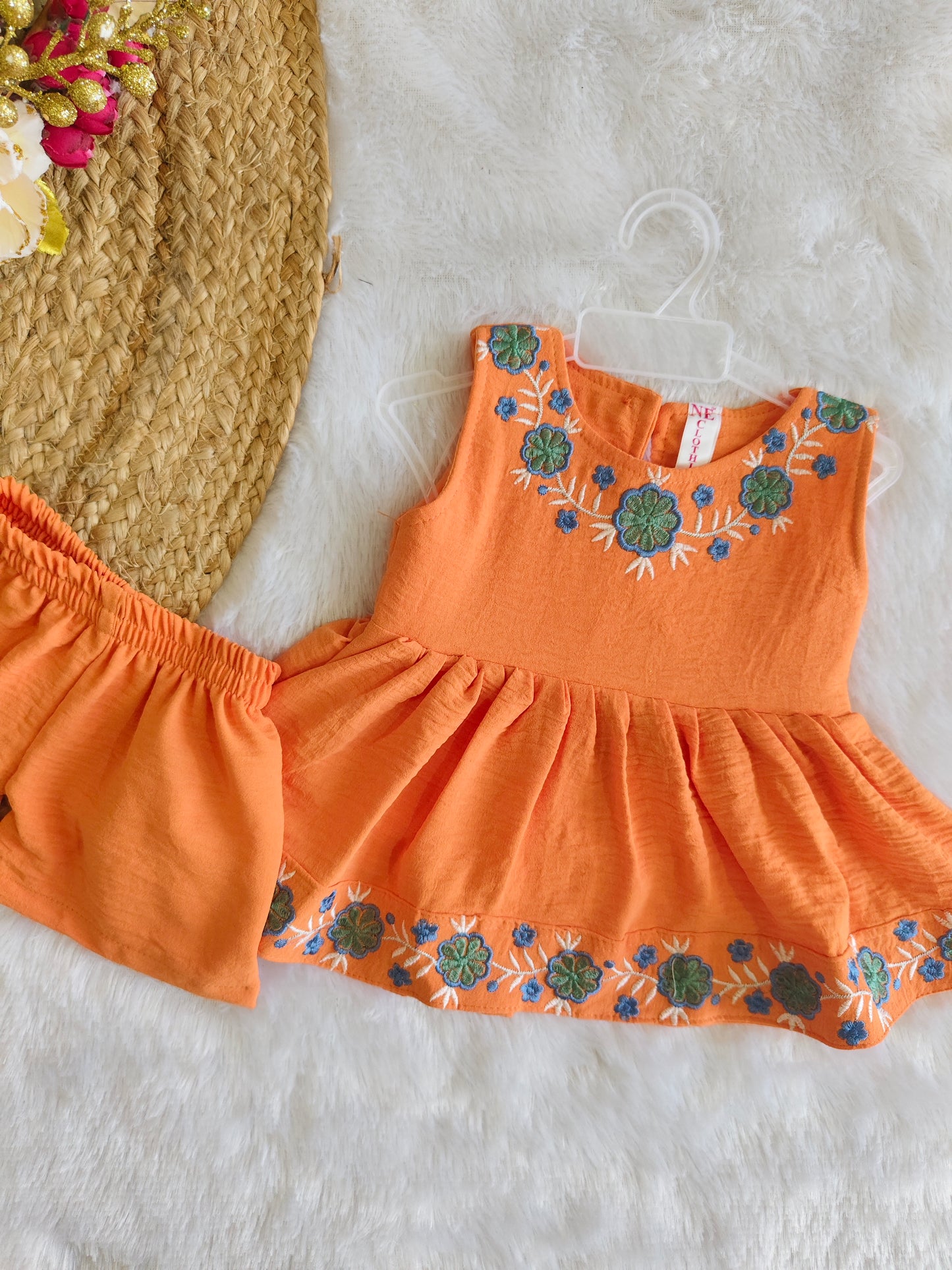 Peachy Garden Charm frock with (shorts)