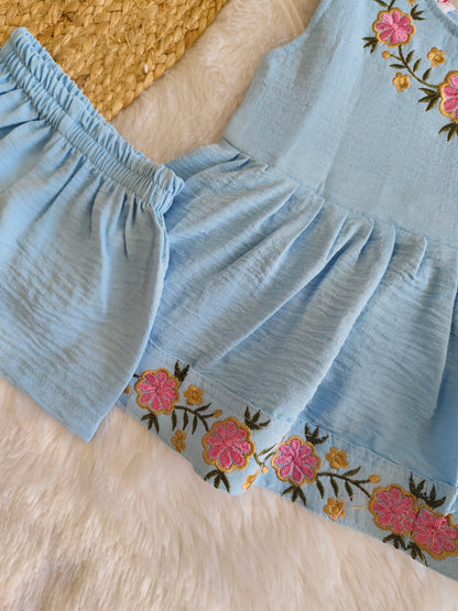 Peachy Garden Charm frock with (shorts)