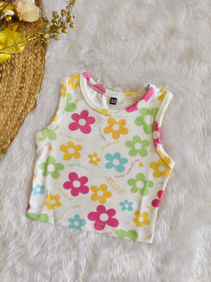 Sunny bloom tank tops