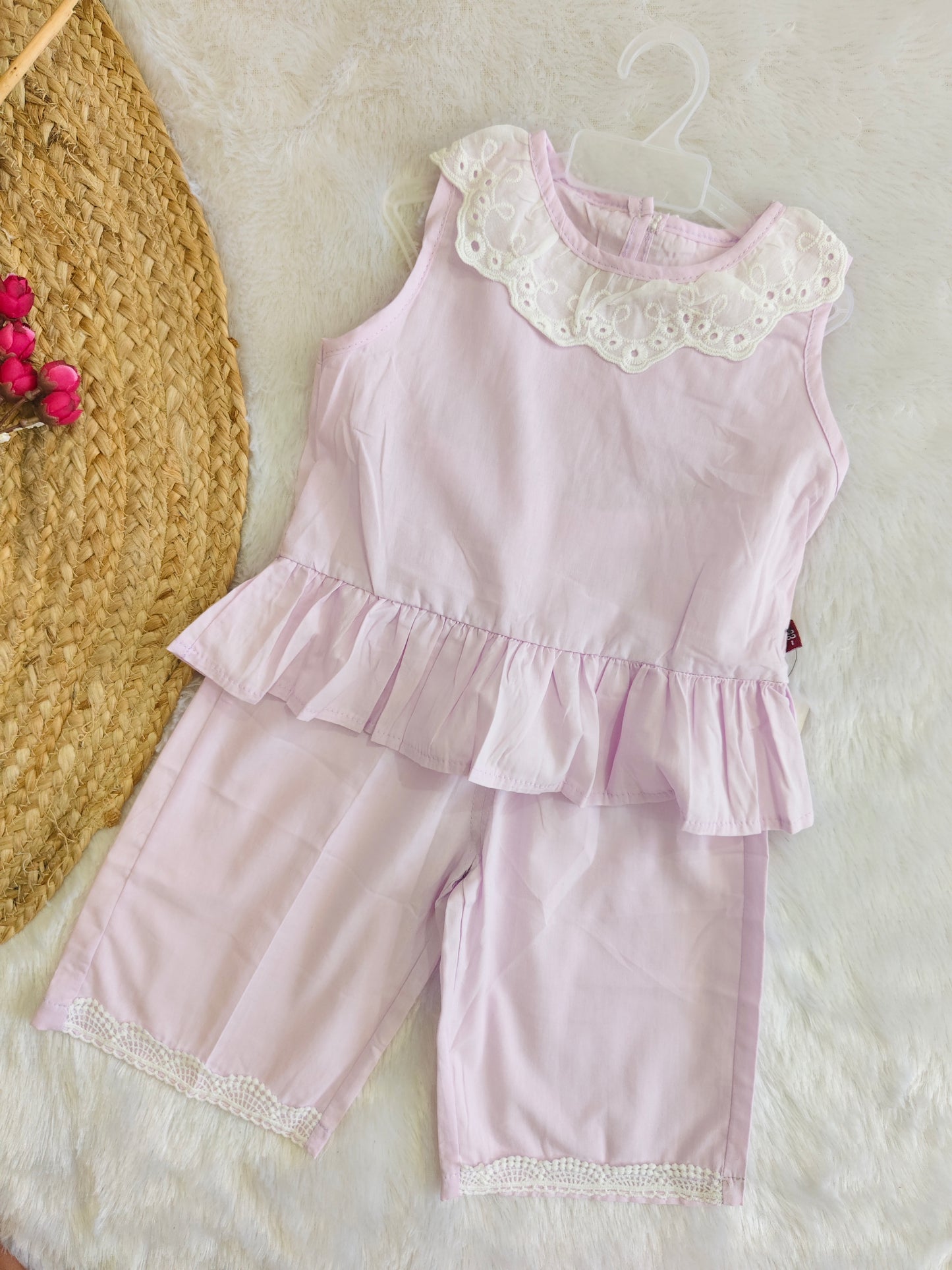 Lavender Lace Co-ord (Ankle length pants)