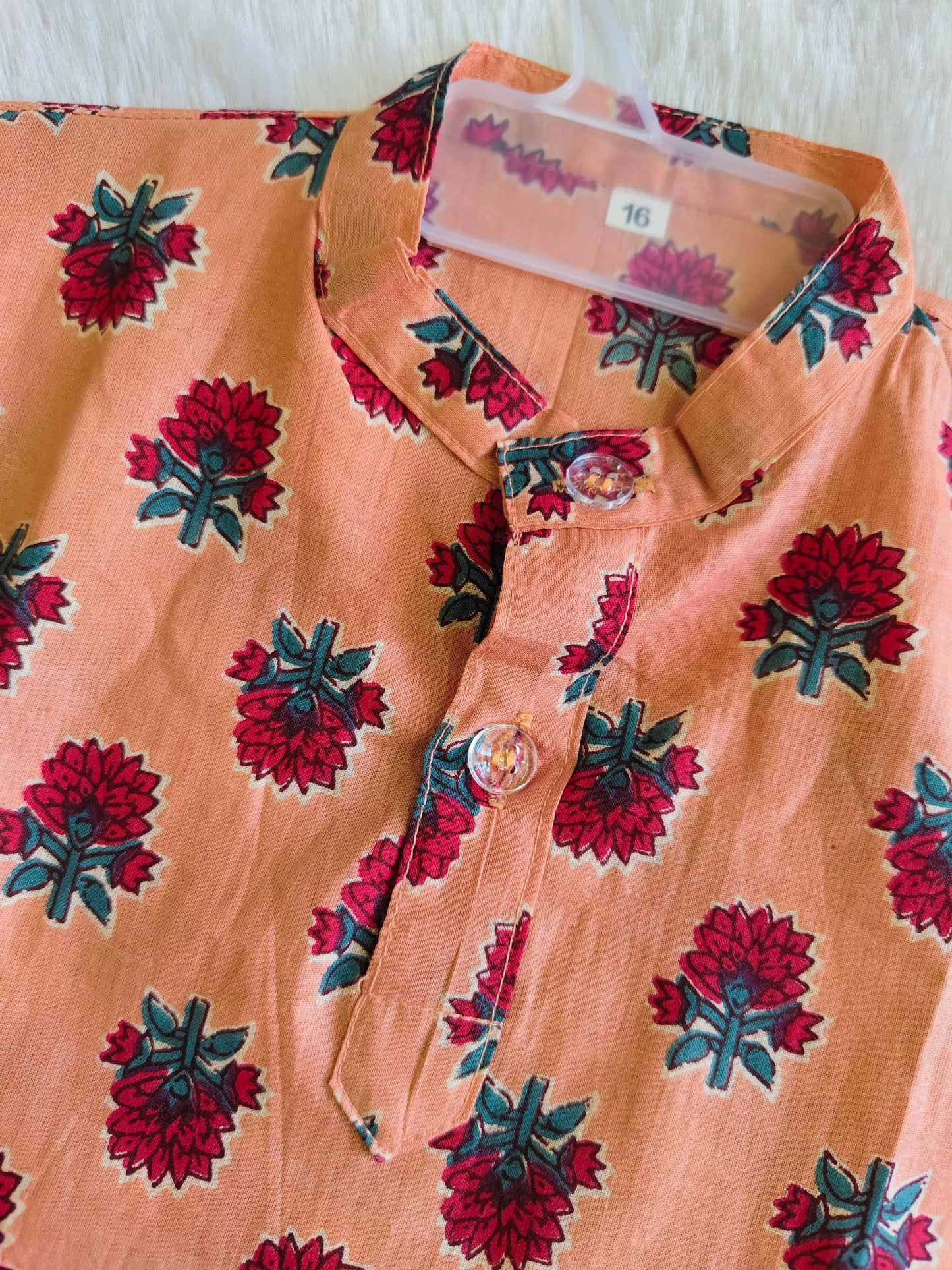 The Peach Blossom Dhoti Set