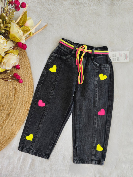 Denim heart design jeans
