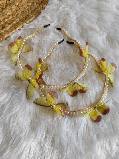 Rainbow Pearl butterfly Headband