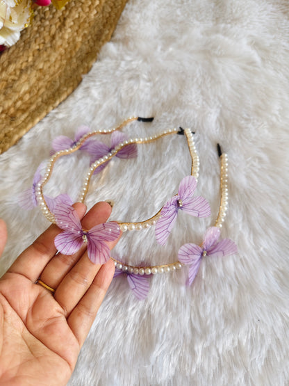 Rainbow Pearl butterfly Headband