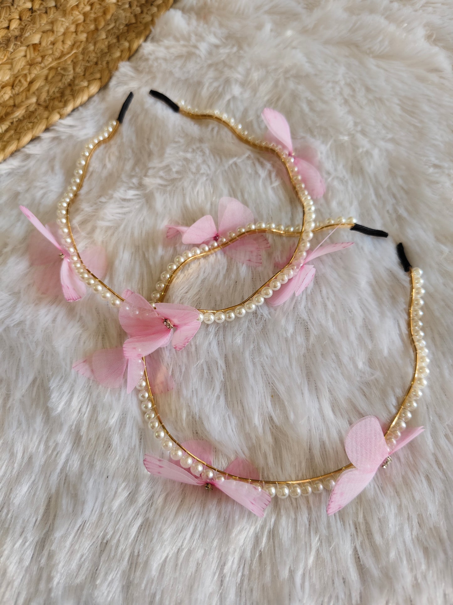 Rainbow Pearl butterfly Headband
