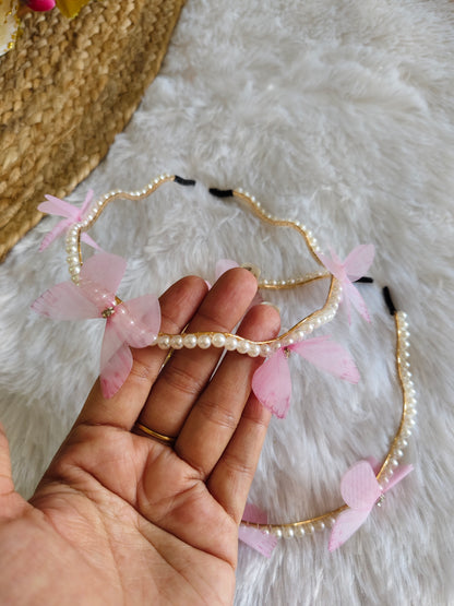Rainbow Pearl butterfly Headband