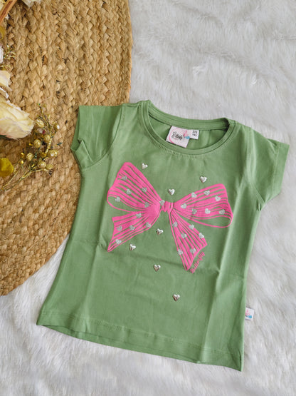 Sweet Ribbon Glitter Tee