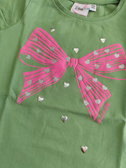Sweet Ribbon Glitter Tee