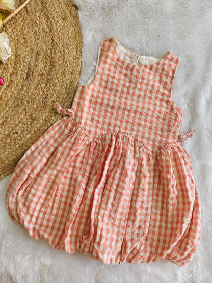Peach Puff Balloon frock