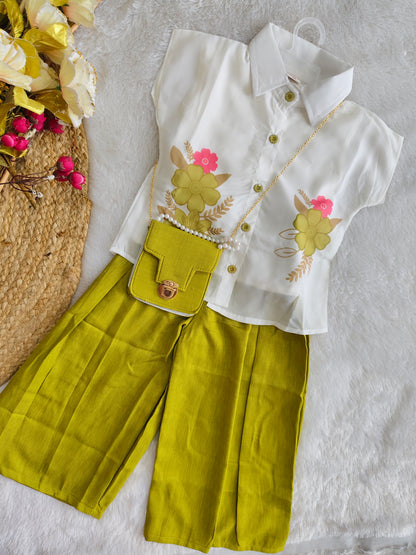 Lime Blossom Co-Ord Set with sling bag