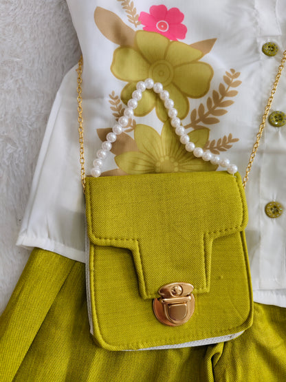 Lime Blossom Co-Ord Set with sling bag
