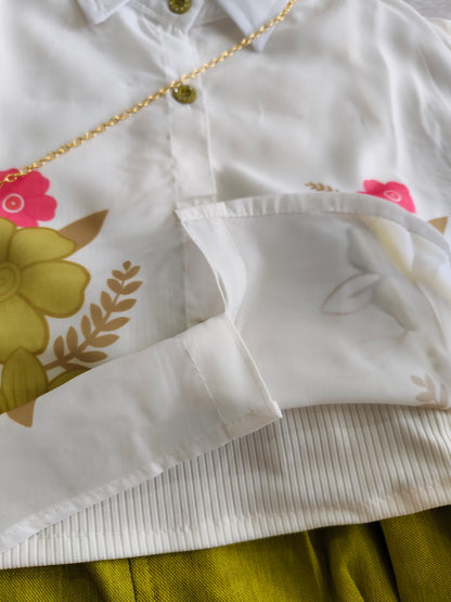 Lime Blossom Co-Ord Set with sling bag