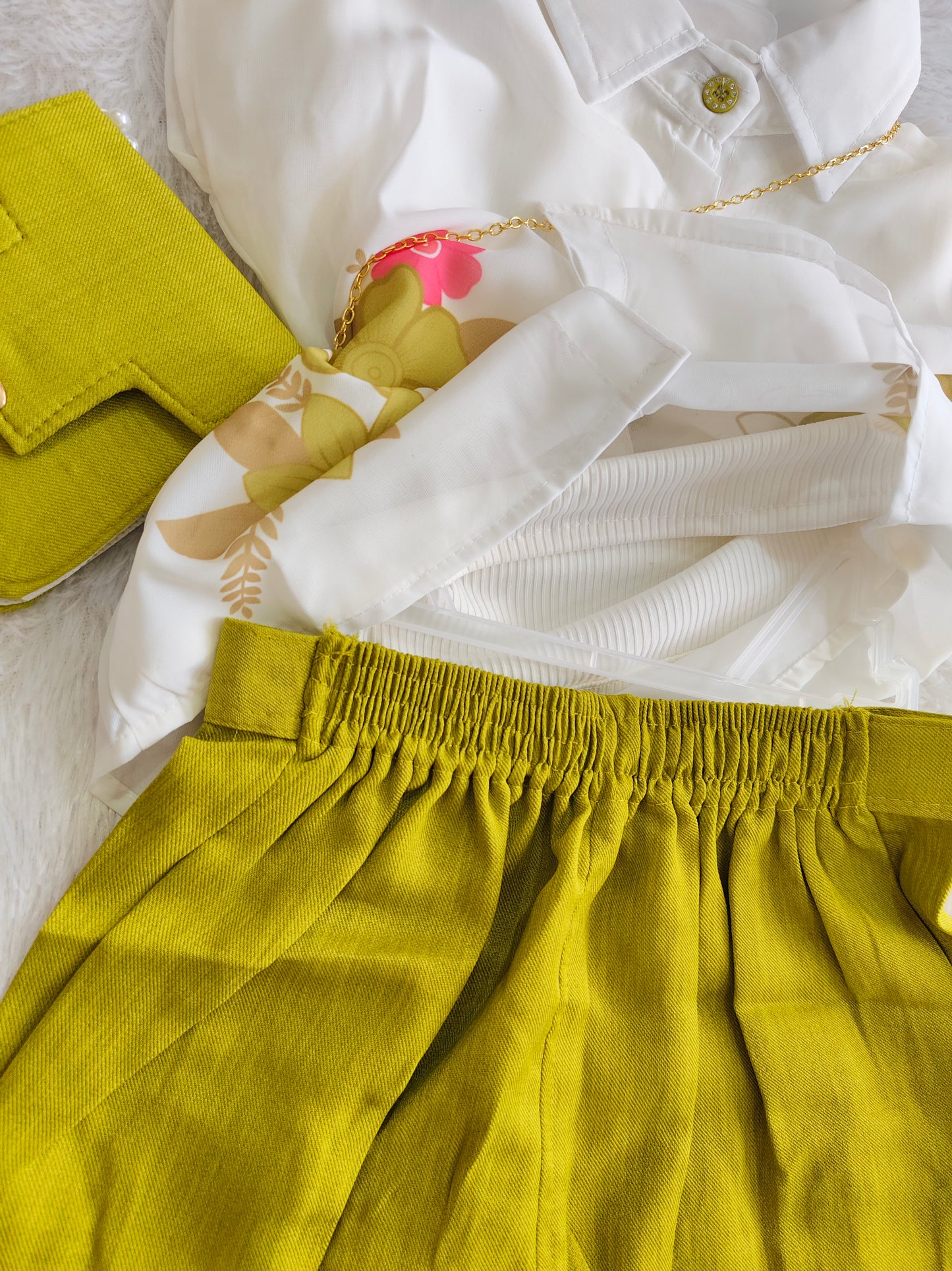 Lime Blossom Co-Ord Set with sling bag