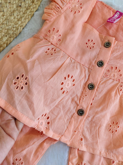 Peach Blossom Co-ord Set (3/4 pants)