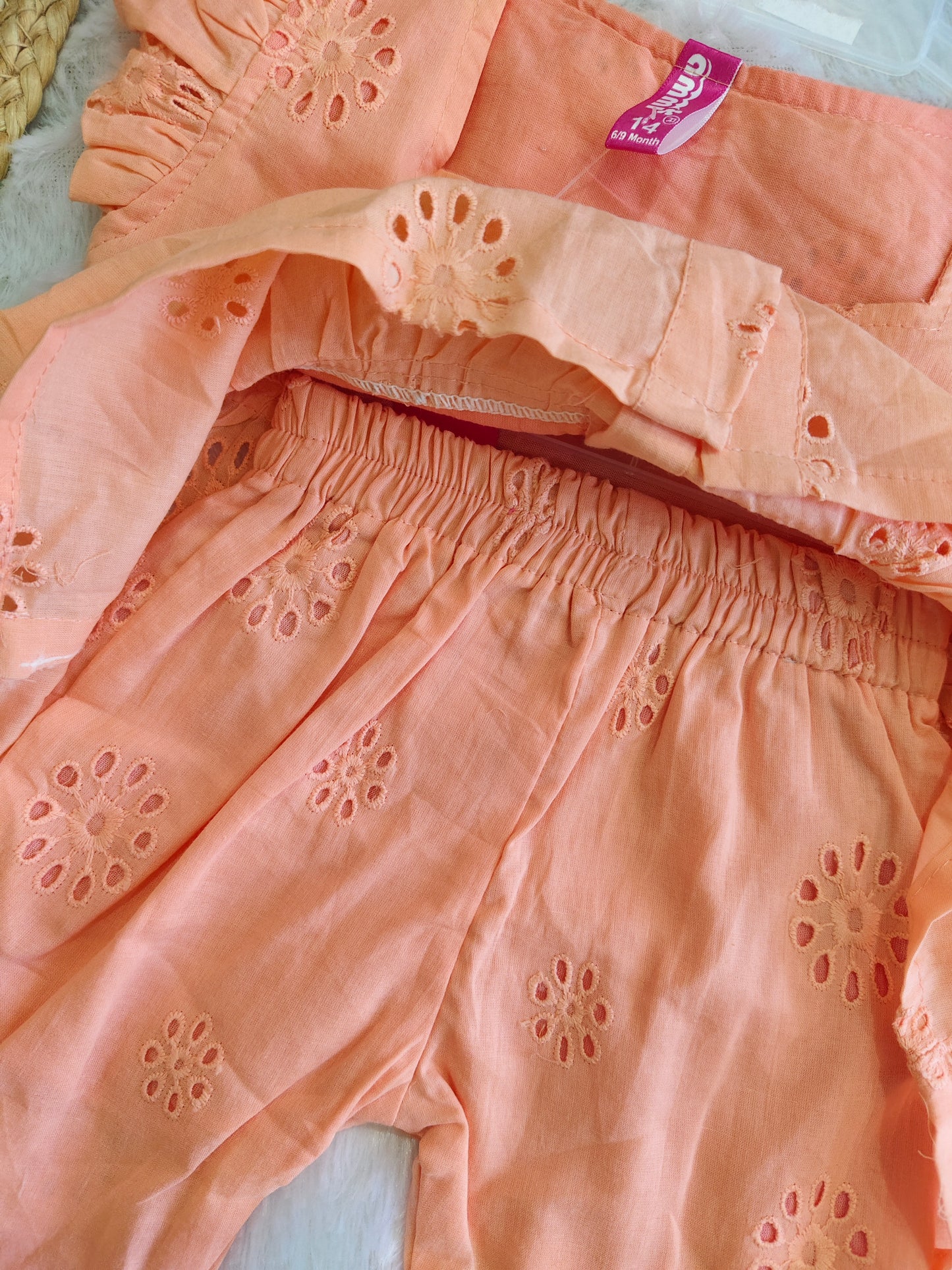 Peach Blossom Co-ord Set (3/4 pants)
