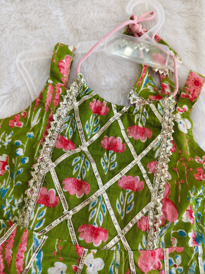 Olive Blossom Sharara Set